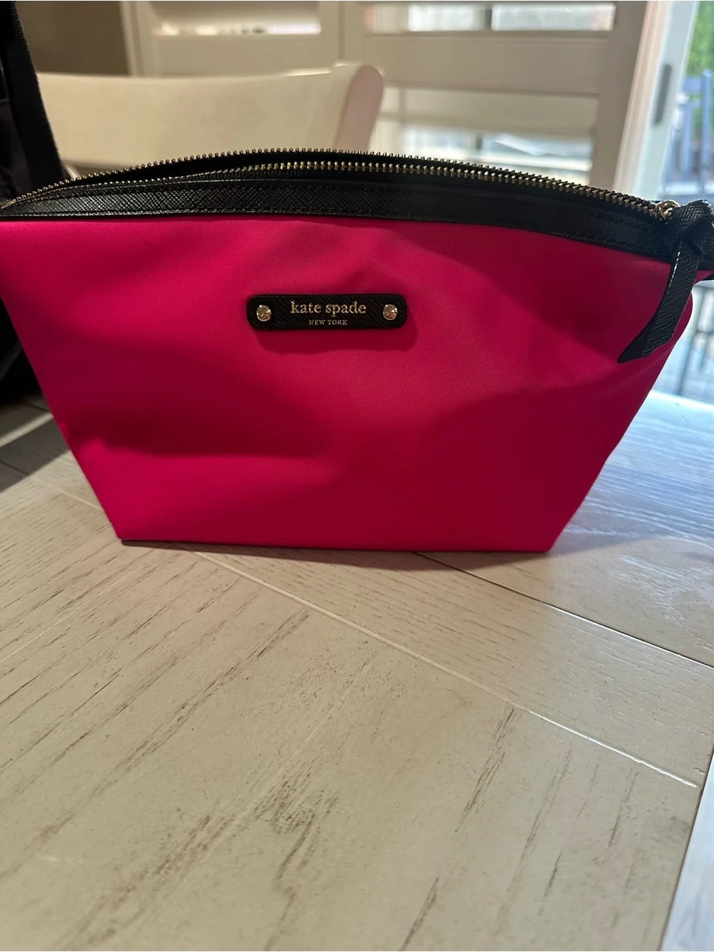 kate spade Hot Pink and Black Cosmetic Pouch